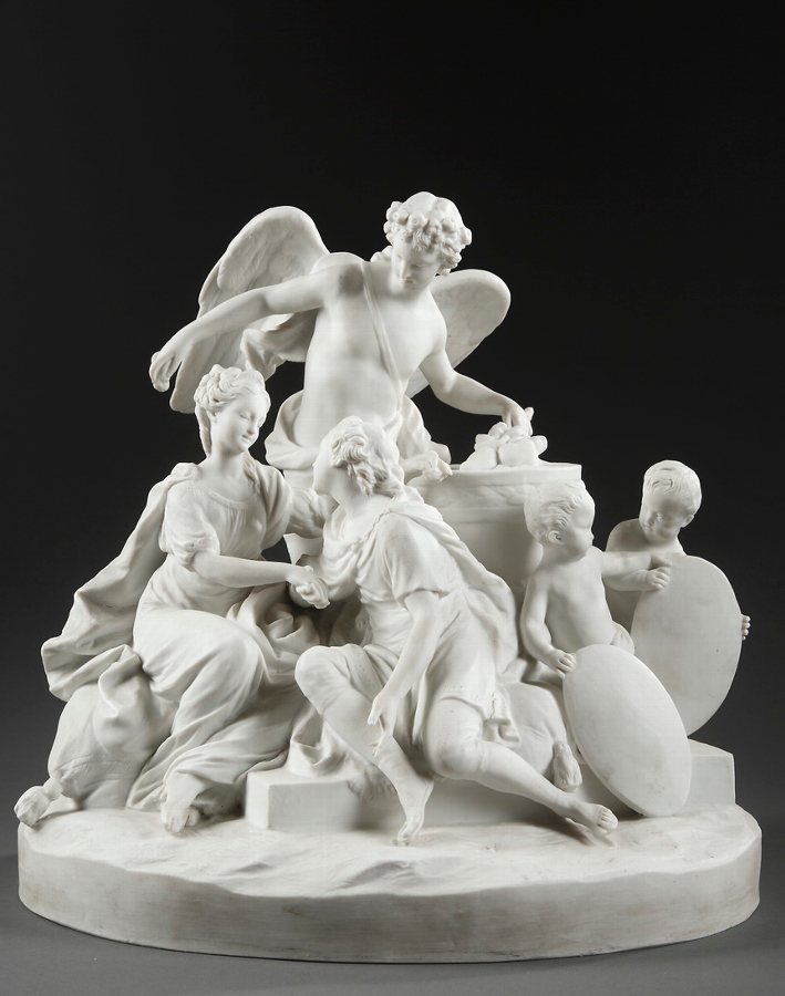 A group in biscuit after "Alliance" or "Hymen" by Louis-simon Boizot, Samson manufactory