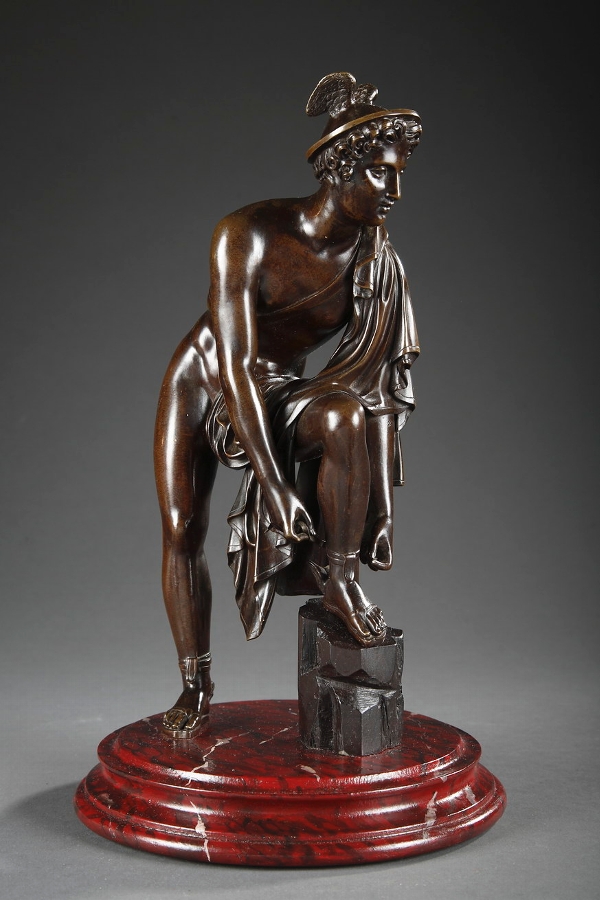 Brown Patinated Bronze Sculpture Representing Mercury