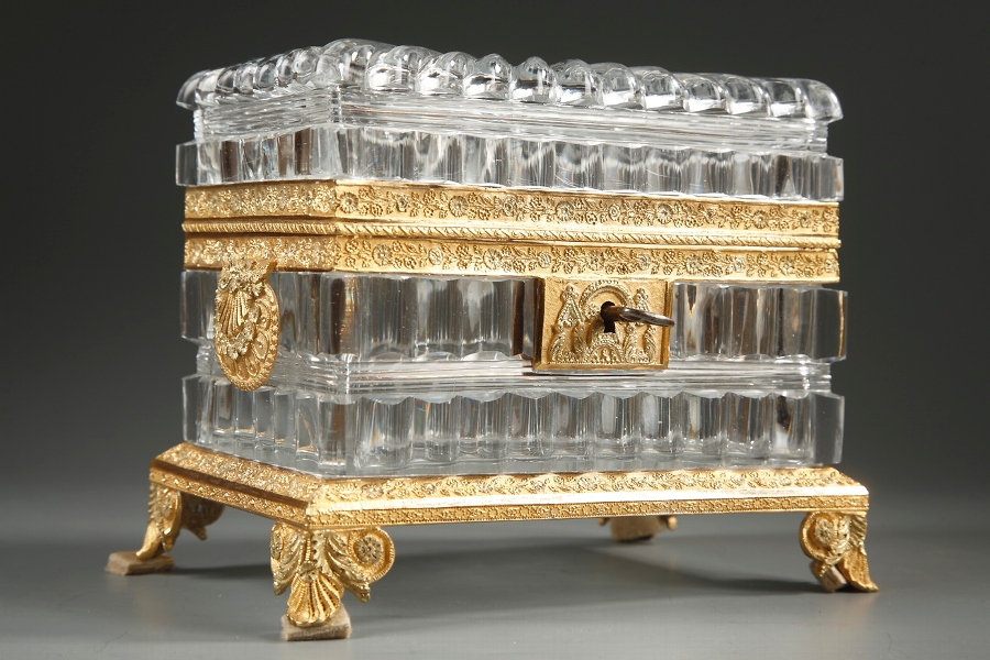 An exquisit Charles X cut-crystal casket