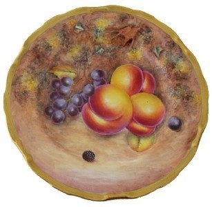 Antique Fruit Cabinet Plate By G Delaney (Ex Royal Worcester)