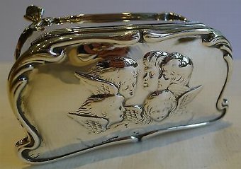 Antique Antique Art Nouveau English Sterling Silver Jewelry Box - Reynold's Angels
