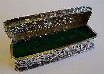 Antique Antique English Sterling Silver Ring Box for Two Rings - 1901
