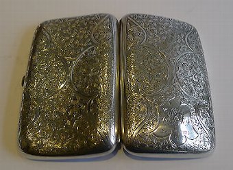 Antique Large Antique English Sterling Silver Cigar Case by Walker & Hall - 1903