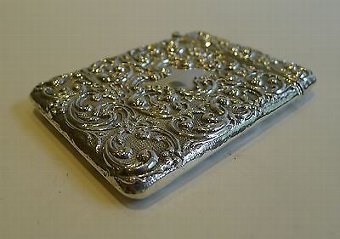 Antique Handsome Antique English Sterling Silver Visiting Card Case - 1905