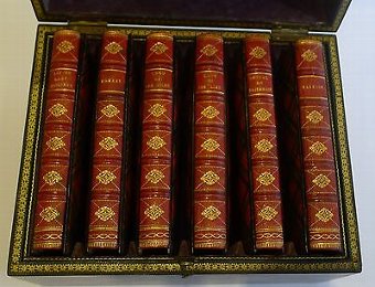 Antique Magnificent & Rare Tartan Ware Box Containing Scott's Poetical Works c.1870