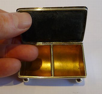Antique Wonderful Antique English Sterling Silver Postage Stamp Box