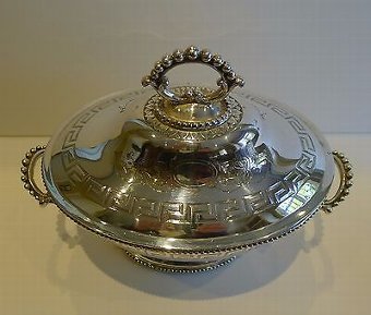 Antique Small Antique English Silver Plated Tureen by William & George Sissons