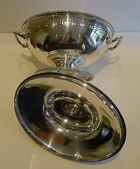 Antique Small Antique English Silver Plated Tureen by William & George Sissons