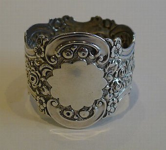 Antique Stunning Antique English Sterling Silver Napkin Ring - 1895