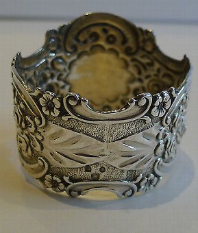 Antique Stunning Antique English Sterling Silver Napkin Ring - 1895