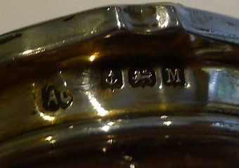 Antique English Sterling Silver & yellow Guilloche Enamel Lidded Pot - 1936