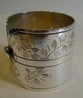 Antique Unusual Pretty Antique English Napkin Rings c.1900 in Silver Plate