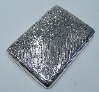 Antique Antique English Sterling Silver Card Case - 1904 by Joseph Gloster