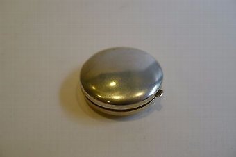Antique Wonderful Small Sterling Silver & Guilloche Enamel Compact - English, 1930