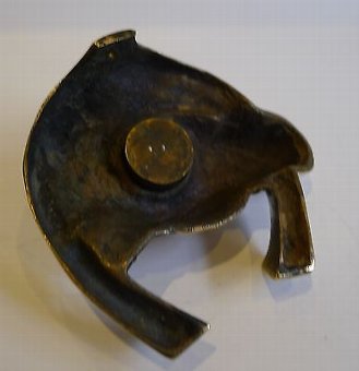 Antique Antique English Equestrian Inkwell In Solid Brass - Horse's Head c.1890