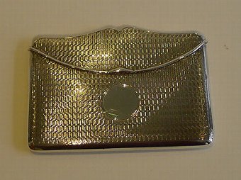 Unusual Antique English Sterling Silver Card Case by Henry Matthews