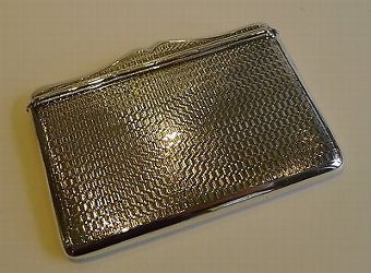 Antique Unusual Antique English Sterling Silver Card Case by Henry Matthews