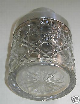 Antique Antique Cut Crystal and Sterling Silver Tea Caddy