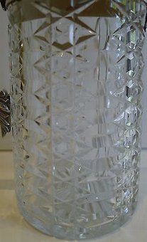 Antique Handsome Antique English Cut Crystal & Silver Plated Claret Jug c.1880
