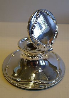 Antique Antique English Art Nouveau Capstan Inkwell - Sterling Silver - 1911