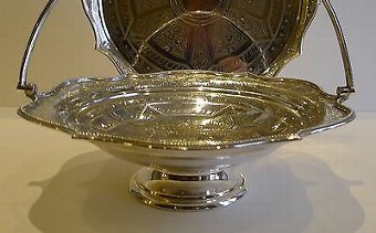 Antique Antique English Silver Plated Basket by Briddon Brothers c.1880