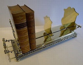 Antique Unusual Antique English Brass Book Carrier / Holder - Reg. For 1889