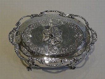 Antique Pretty Antique English Sterling Silver Jewelry Box - 1906