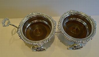 Antique Antique Silver Plated Double Wine / Champagne Coaster Cart by Maple, London