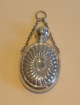 Antique English Sterling Silver Chatellaine Perfume Bottle 1888