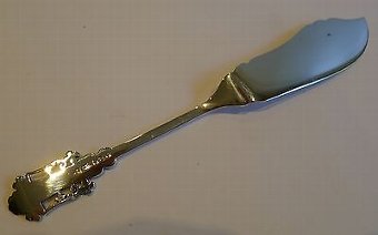Antique Stunning Pair Silver Plated Butter Knives by ALBERT J. BEARDSHAW & CO. c.1880