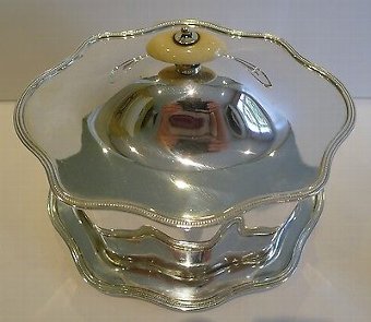 Antique Antique English Silver Plated Biscuit Box by Harrods, London, c.1880