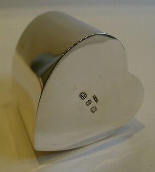Antique Antique English Sterling Silver Heart Shaped Tea Caddy - 1894