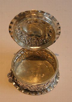 Antique Antique English Sterling Silver Pill Box - Birmingham 1902
