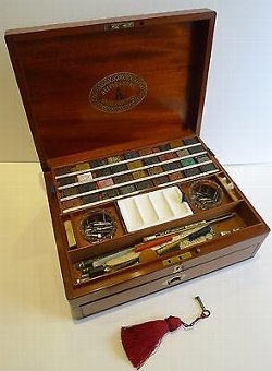 Antique Magnificent Large Reeves & Sons Artist / Watercolor Box c.1850