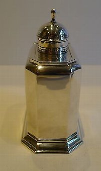 Antique Antique English Queen Anne Style Sterling Silver Tea Caddy by George Unite