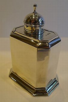 Antique Antique English Queen Anne Style Sterling Silver Tea Caddy by George Unite