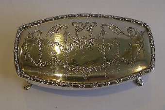 Antique Pretty Engraved Sterling Silver Jewelry or Trinket Box by J. Gloster Ltd. - 1924