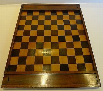 Antique Antique French Chess / French Checkers Board c.1860