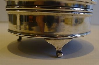 Antique Fabulous English Sterling Silver & Pink Guilloche Enamel Jewelry Box
