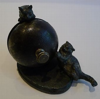 Antique Antique English Figural Counter Bell - Cats - c.1890
