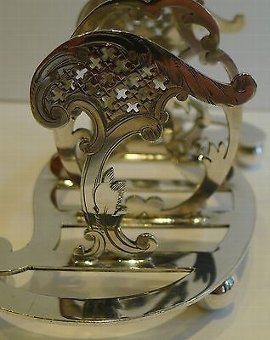 Antique Genuine Antique English TOAST Rack - Reg. For 1896 - Silver Plate