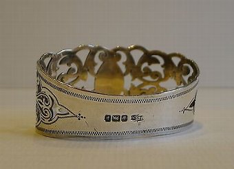 Antique Stunning Antique English Sterling Silver Napkin Ring by James Dixon
