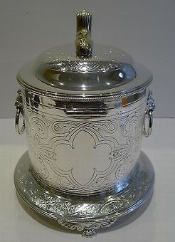 Antique Magnificent English Silver Plated Biscuit Box by Mappin Brothers c.1880