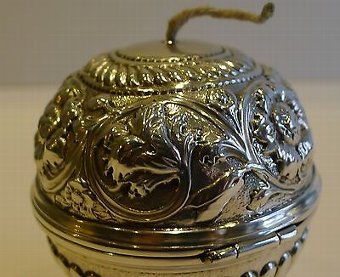 Antique Antique English Sterling Silver String Box / Dispenser - 1892