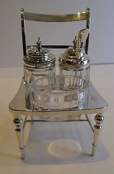 Antique Rare Antique English Novelty Cruet In Silver Plate - Registered For 1877
