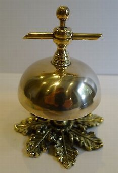 Antique Antique English Brass Counter / Desk Bell c.1880