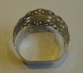 Antique Stunning Pair Antique English Sterling Silver Napkin Rings - 1911