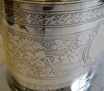 Antique Antique English Silver Plated Biscuit Box c.1880