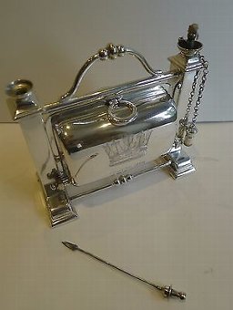 Antique Patent Table Lighter In the Form of a Biscuit Box - Naval - Glorious 1st June