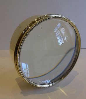 Brass Desk Magnifying Glass / Paperweight c.1910